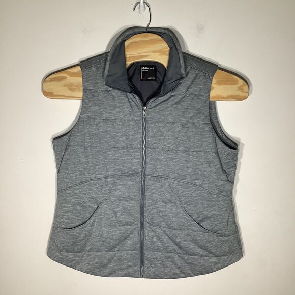 Marmot Womens Sleeveless Full Zip Insulated Vest Grey Size 1X - Picture 1 of 9